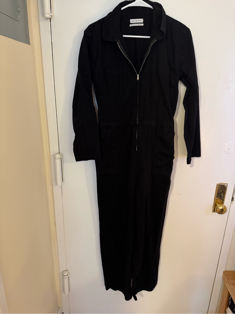 UO Black Zip-Front Utility Jumpsuit